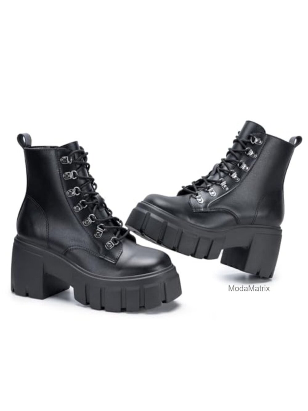 Womens Combat Boots Lace Up High Heel Chunky Platform Ankle Booties